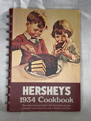 Vintage Hershey's 1934 Cookbook Spiral Hardcover Reprint 1971 Chocolate Cooking • $5.85