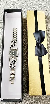 New In Box Ladies IEKE Flower Detailed  Black And Silver Wrist Watch - Quartz • £19.99