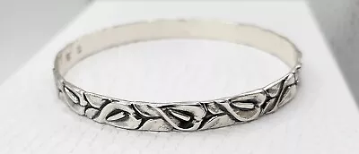 Vintage Deco Danecraft Signed Sterling Silver Calla Lily Flower Bangle Bracelet • $49.99