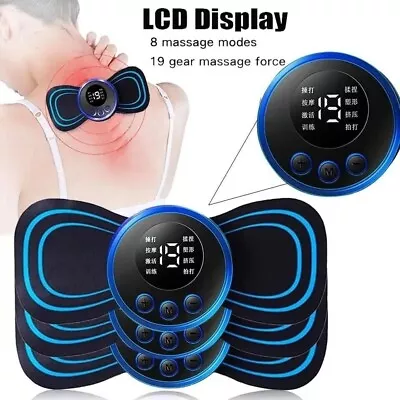 Upgraded Mini Electric Pulse Neck Massager 8 Modes 19 Gears Back Shoulder Muscle • £3.99