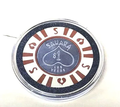 Vintage Las Vegas Sahara 1970s $1 Poker Chip *~STORED IN AIR-TIGHT COINTAINER~*E • $12.99