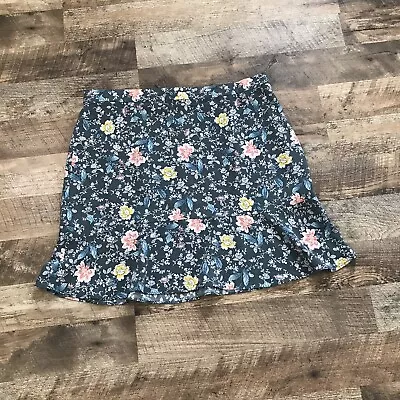 Loft Green Floral Peplum Skirt Size 14 Boho Spring • $14