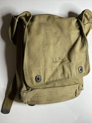 Vintage WW2 1941 US Army W CO Canvas Field Tool Sketch Bag Military Map Case • $125