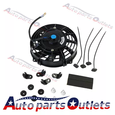 Universal 7  Inch Slim Fan Push Pull Electric Radiator Cooling 12V Mount Kit New • $24.99