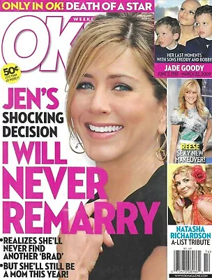 Ok Magazine Jennifer Aniston Jade Goody Natasha Richardson Reese Witherspoon  • £10.82