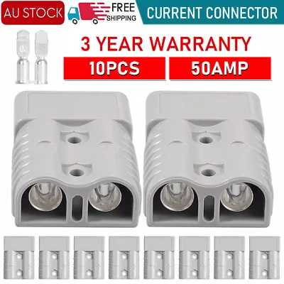 $14.29 • Buy 10x Anderson Style Plug Connectors 50 AMP 6AWG 12-24V DC Power Tool