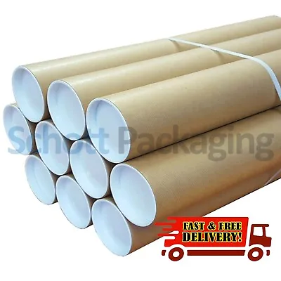 £19.90 • Buy 25x A1 Postal Cardboard Poster Tubes - Size 630mm X 50mm INCLUDES END CAPS 24HRS