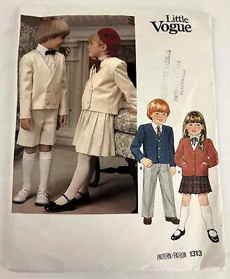 Vtg OOP Vogue Sewing Pattern 1313 Child Size 3 Jacket Skirt Pants Shorts Cut • $5