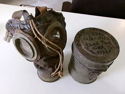 WW1 German Gas Mask And Container With Spare Lenses • $750