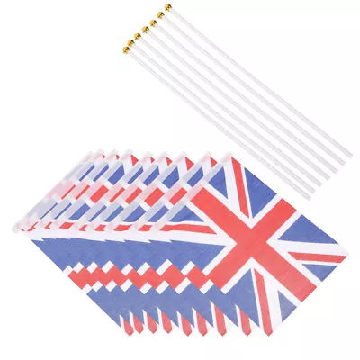 50X Union Jack Flag Small Hand Waving British Royal Coronation Party Event NEW • £11.83