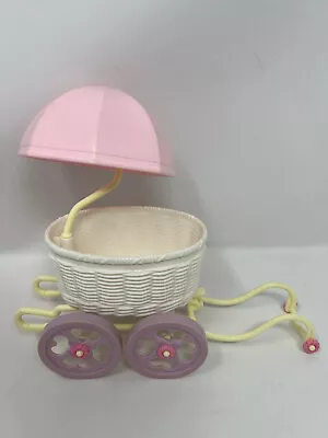 Vintage 1985 My Little Pony Baby White Buggy Stroller Carriage Umbrella • $14.95