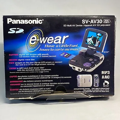 Panasonic E-Wear SV-AV30 Video Recorder SD Multi AV Device MP3 Player Voice New • $99.99