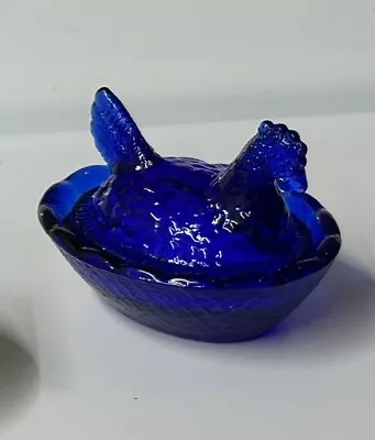 NEW!! Cobalt Blue Glass  Mini Hen On Nest - 2 And 1/2 “ • $12