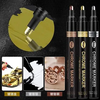 Liquid Mirror Pen Marker Reflective Paint Metal Pen Gold DIY Art Silver B4V2 • £3.66