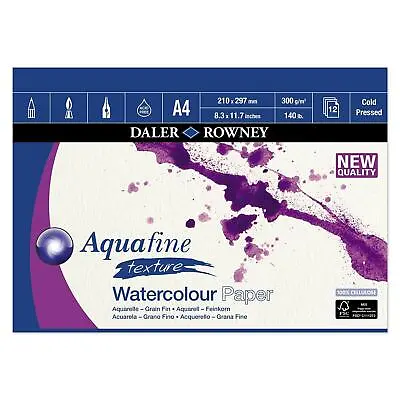 £7.99 • Buy Daler Rowney Aquafine Texture Watercolour Pad A4