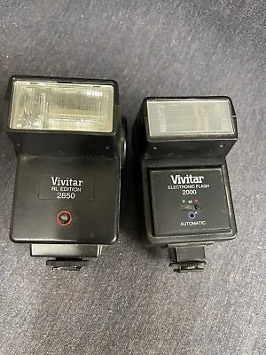 Lot 2 VINTAGE VIVITAR ELECTRONIC FLASH Units 2000 And 2850 RL Untested • $11