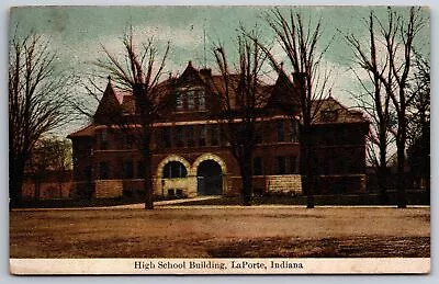 La Porte Indiana~High School Building~c1910 Postcard • $13