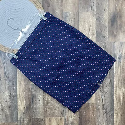 J Crew Pencil Skirt Womens Size 2 Navy Red Polka Dot Lined • $12.73