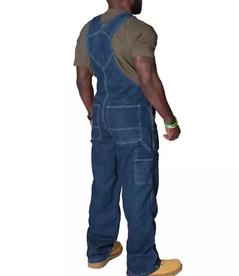 Men's Denim Dungarees Jeans Bib Brace Overall Pro Heavy Duty Workwear Pants • $41.89