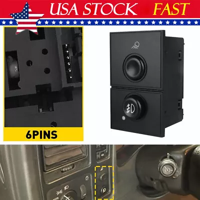 Fog Light Switch For Chevrolet Silverado GMC Sierra 1500 2500 3500 Yukon Tahoe • $13.99