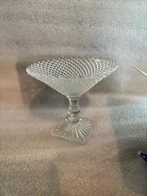 Vintage 1930's MISS AMERICA Clear Glass 5  Compote Candy Dish By Anchor Hocking • $12