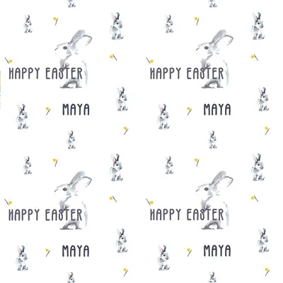 Personalised Bunny Rabbit Easter Name Wrapping Present Wrap Paper Any Wording • £4.49