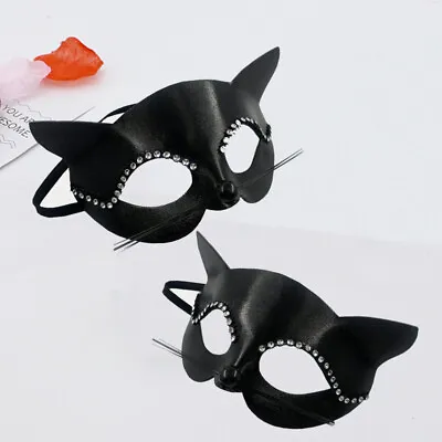 Masquerade Cat Face Mask Cosplay Women Ball Lace Mask Venetian Party Fancy Dress • $4.85