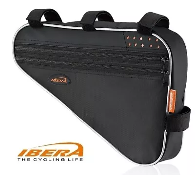 Triangle Bicycle Top Tube Frame Bag Multiple Compartment IBERA BLK IB-FB1L • $21.19