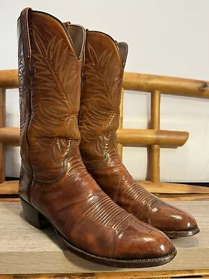 Men’s Vintage Cowboy Boots Lucchese San Antonio Size 13.5B Goat Leather 3L913 • $230