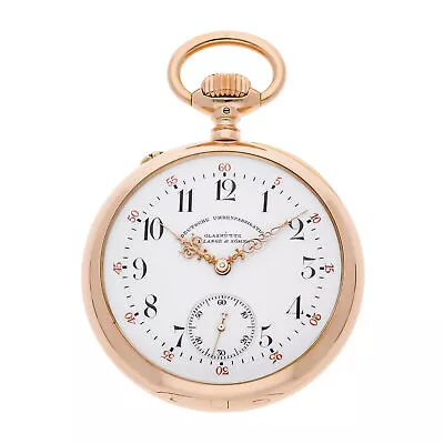 A. Lange & Sohne Pocket Watch Manual Wind 50mm Rose Gold Mens Pocket Watch 1 • $9450