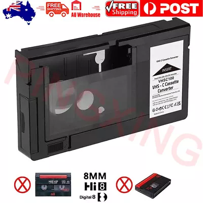 VHS To VHS-C VHSC VHS C Tape Converter Adaptor Play Compact Cassette VCR Player- • $56.49