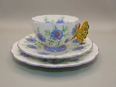 £349.95 • Buy Rare 1930's Aynsley Blue Cornflower Trio - Butterfly Handle Cup Saucer Plate #5