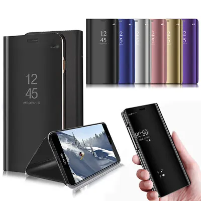 HUAWEI Y5 2018 --- Luxury Smart Mirror View Stand Flip Phone Case Cover • $8.99