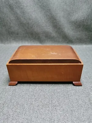  Oak Wooden Musical Jewellery / Trinket Box With Hinged Lid Vintage  • £14.99