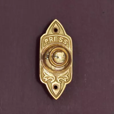 Solid Brass Wired Doorbell - Steampunk Edwardian Victorian Style 75mm • £11