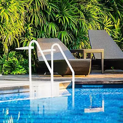 $245.99 • Buy 4 Step Swimming Pool Ladder Above Ground Stair Entry System With Handrails White