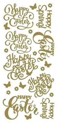 1 Sheet Of Peel Off Stickers - Happy Easter - Gold/Silver - J064 • £2.45