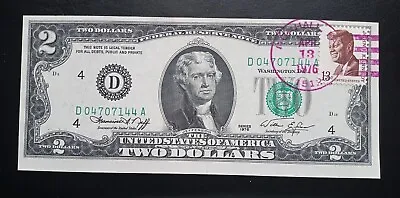 1976 Bicentennial Two (2) Dollar Bill Munhall Pa Cancelled Stamp • $12.99