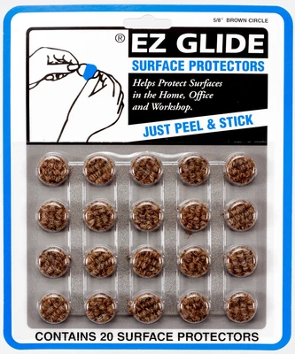 $18.95 • Buy 3 Cards Of EZ Glide 5/8  Brown Circle Felt Surface Protectors (Total 60 Pieces)