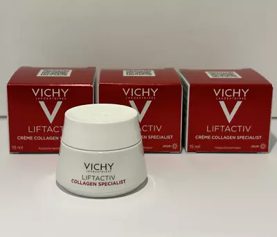 3 Vichy Liftactiv Collagen Specialist Day Cream 15ml X 3 = 45ml New In Box • $43.39