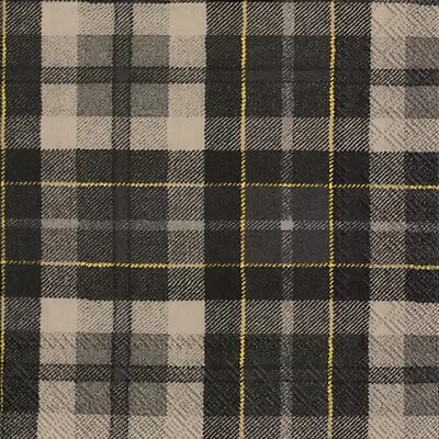 £1.39 • Buy 4 Single Paper Decoupage Napkins. Brown And Grey Scottish Tartan Design -957