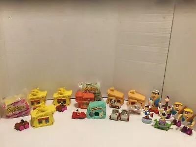 Lot Of 15 FLINTSTONES Vintage '90s McDonald’s Denny’s Burger King Etc Toys • $22.99