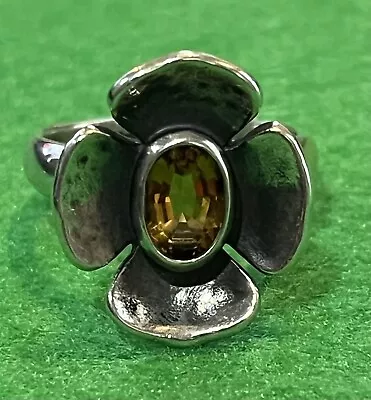 James Avery Retired Silver Citrine Flower Size 8 • £413.57