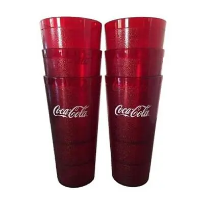 Coca-Cola Cups Red Plastic Tumbler 32-Ounce Restaurant Grade Carlisle Set Of 6 • $32.99