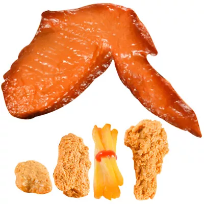  5 Pcs Simulation Fried Chicken Pvc Snack Model Faux Food Pretend Play Toys • £13.25