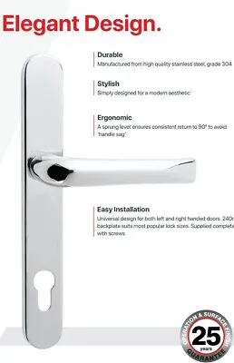 MILA Supa Stainless Steel Door Handle Chrome Finish • £17