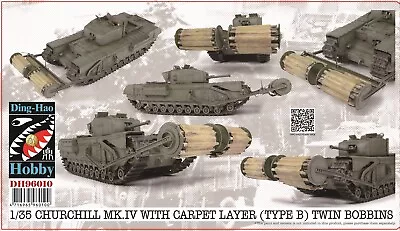 Ding-Hao Hobby 1/35 Churchill MK.IV With Carpet Layer Type B Twin Bobins Tank • $92.50