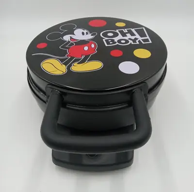 Disney Mickey Mouse Waffle Iron Maker Model DCM-32 Tested OH BOY Black  • $27.88