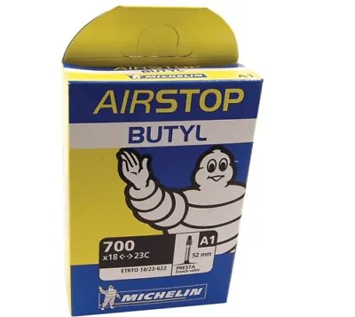 Michelin Airstop A1 Butyl Tube 700c 18-25 52mm Presta Road Track Fixed • $8.36