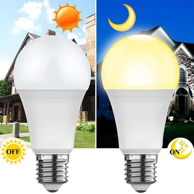 12W LED Sensor Light Bulbs E27 Dusk To Dawn Light Bulbs Lamp For Home Lighting • £7.79